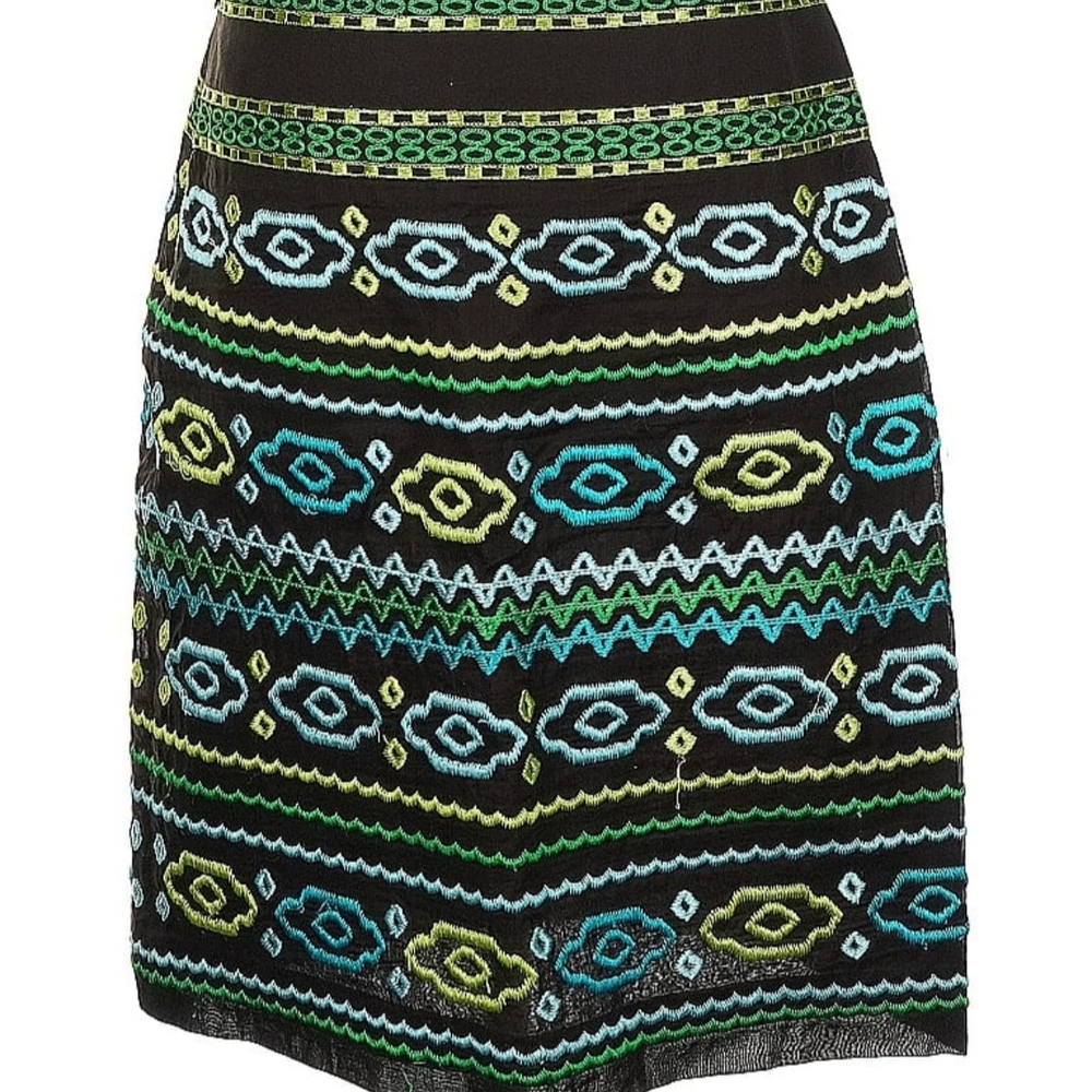Etcetera Black And Green Patterned Mini Skirt - image 2